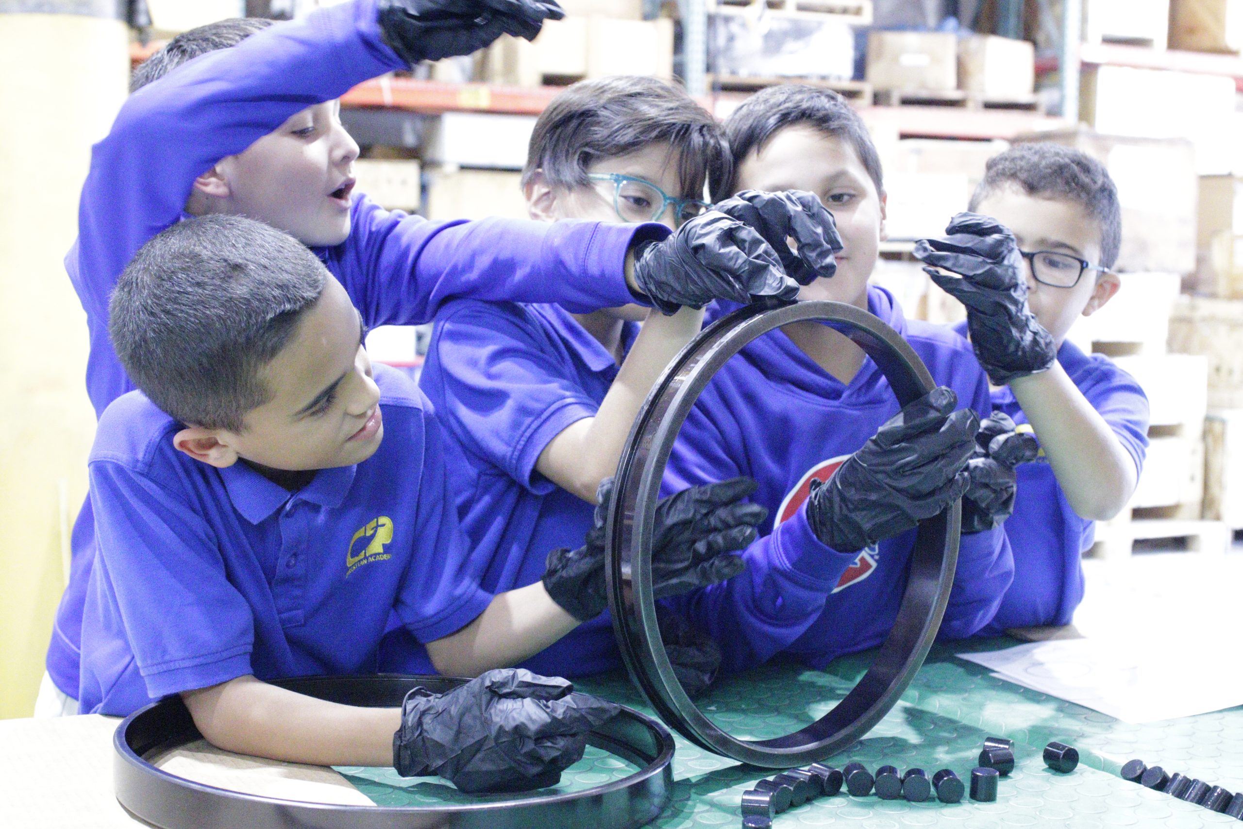 Students from Cooral Park Christian Academy visiting Atlantic Bearing's Miami facility.
