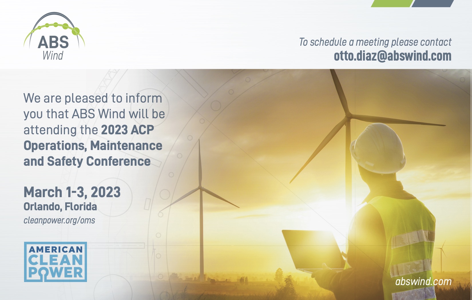 ABS Wind invites you to the ACP Operations, Maintenance and Safety Conference 2023