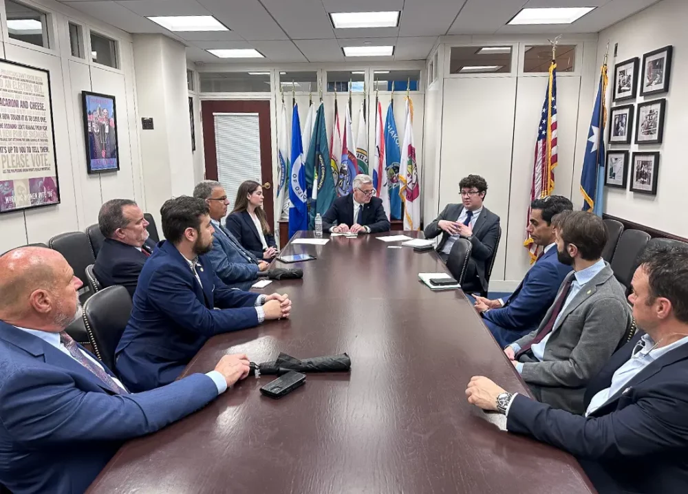 ABS, with the AGMA/ABMA delegation at the office of Senator Tina Smith (Minnesota), where Jim Bregi led the conversation on behalf of his home state, addressing key topics such as U.S. manufacturing, tariffs, trade, and workforce development.
