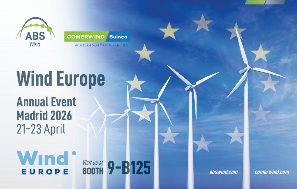 ABS Wind team participating in WindEurope 2026 in Madrid, showcasing drivetrain engineering, repair and supply solutions for the wind industry.