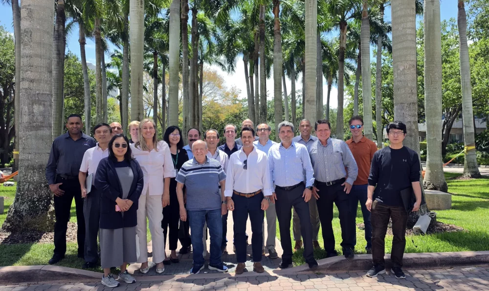 ABS representatives with Industry Advisory Board members at the University of Miami College of Engineering during senior design project evaluations and ABET review activities.