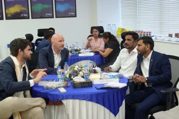 Alejandro Pardiñas Jr. meeting with the ZF Wind Power team during the Thrive Global Summit 2026.