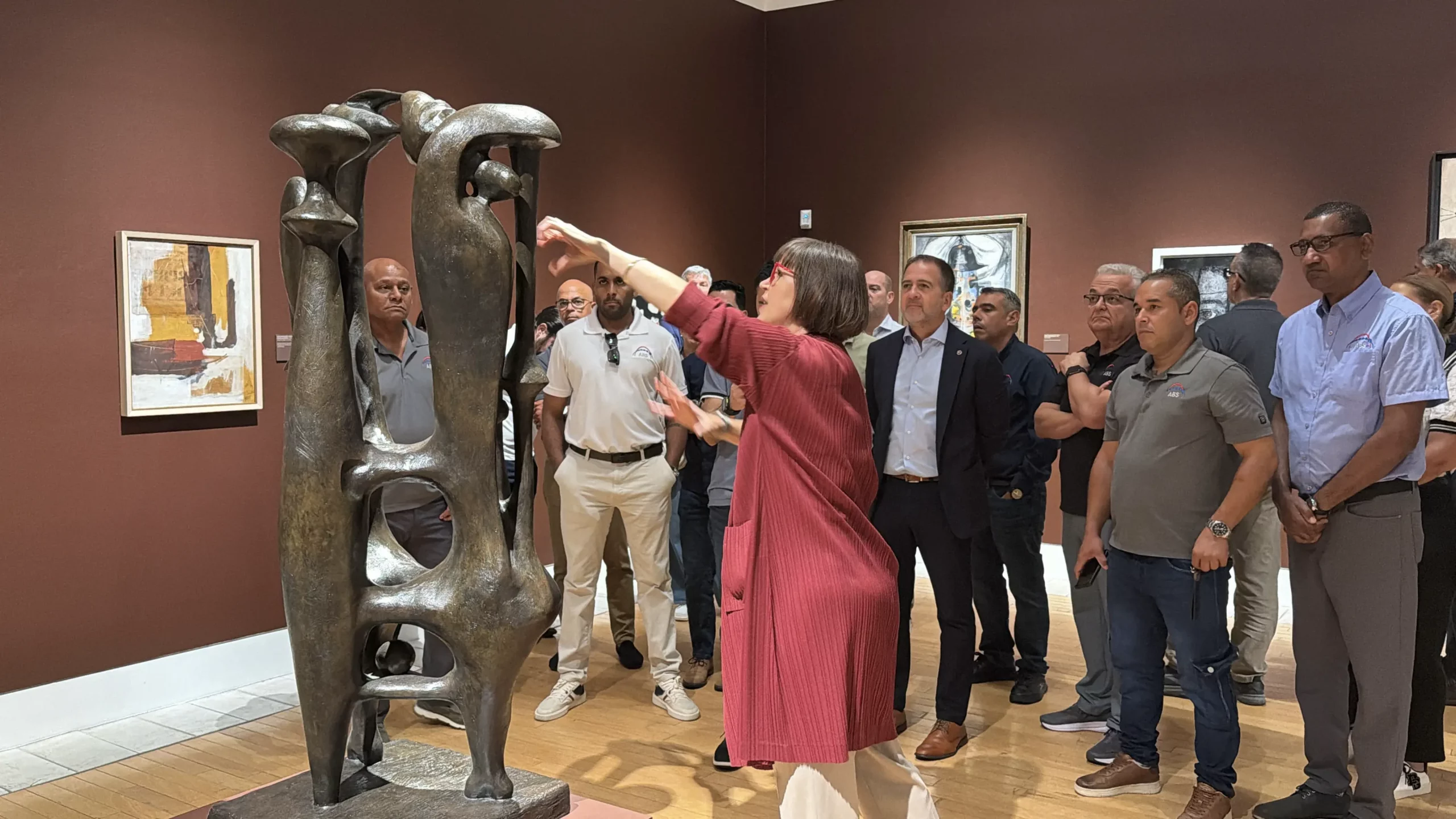 ABS team during a guided visit to El Pasado Mío, an Afro-Cuban art exhibition at the Lowe Art Museum