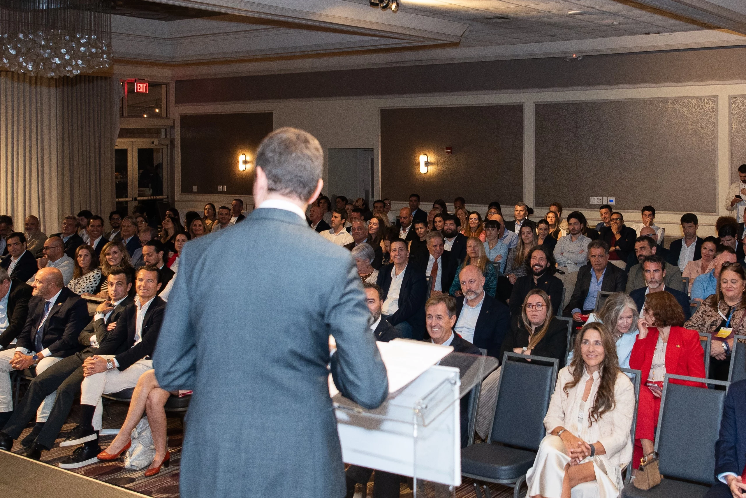 Business leaders and Chamber members attending a presentation during the Spain-U.S. Chamber of Commerce’s Members Appreciation Day 2026 in Miami.